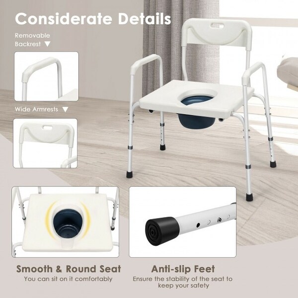 Portable bedside toilet outlet