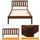preview thumbnail 7 of 10, Twin Wood Platform Bed with Headboard and Solid Slat Support for Stable and Stylish Bedroom Setup
