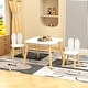 preview thumbnail 2 of 14, Kids Table and 2 Chairs Set,3 Pieces Rabbit Themed Toddler Table and Chair Set,Children Activity Play Table Set Solid Wood Legs