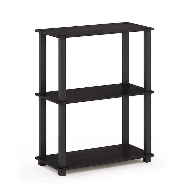 3 Tiers Wood Household Shelving Unit in Espresso/Black (23.6 in. W x 29.5 in. H x 11.4 in. D) - 23. 6