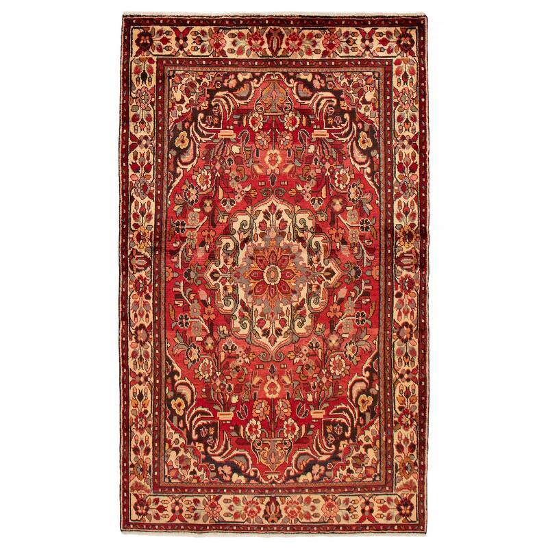 ECARPETGALLERY Hand-knotted Anadol Red Wool Rug - 4'9 x 8'0 - Red - 4'9 x 8'0