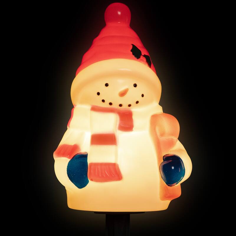 Jolly Snowmen Outdoor Christmas Pathway Markers - 16" - Set of 4 - White