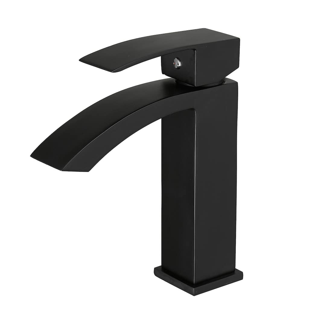 Black Bathroom Faucet, Brushed Black Faucet for Bathroom Sink, Black Single Hole Bathroom Faucet Modern Single Handle