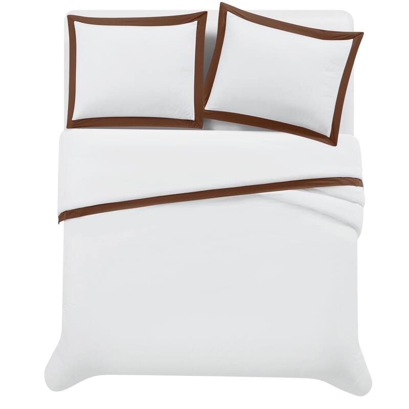 Brooklyn Loom Cotton Hotel Border 3 Piece Comforter Set