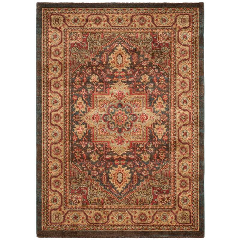 SAFAVIEH Mahal Marylou Traditional Oriental Rug - 4' x 5'7" - Navy/Natural