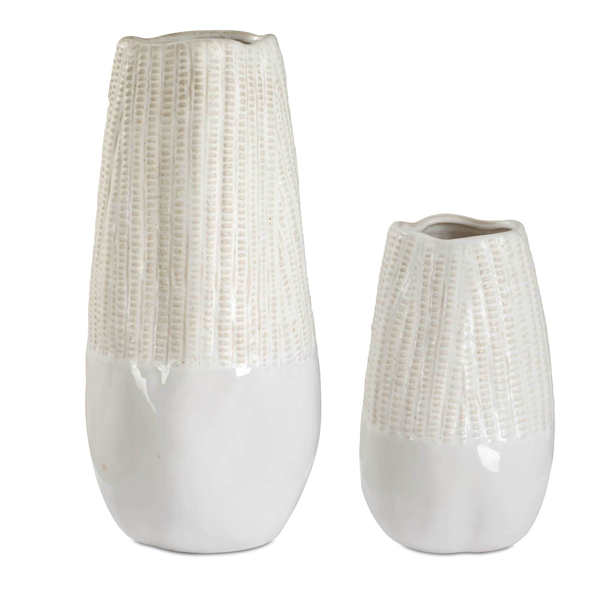 Uttermost Echo Ridge White Vases (Set of 2)