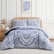 preview thumbnail 20 of 36, Layla Damask Reversible Bed in a Bag Blue - Full - 7 Piece