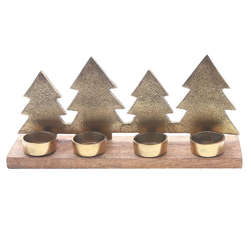 Christmas Metal Star Tree 4 Tealight Holder - N/A