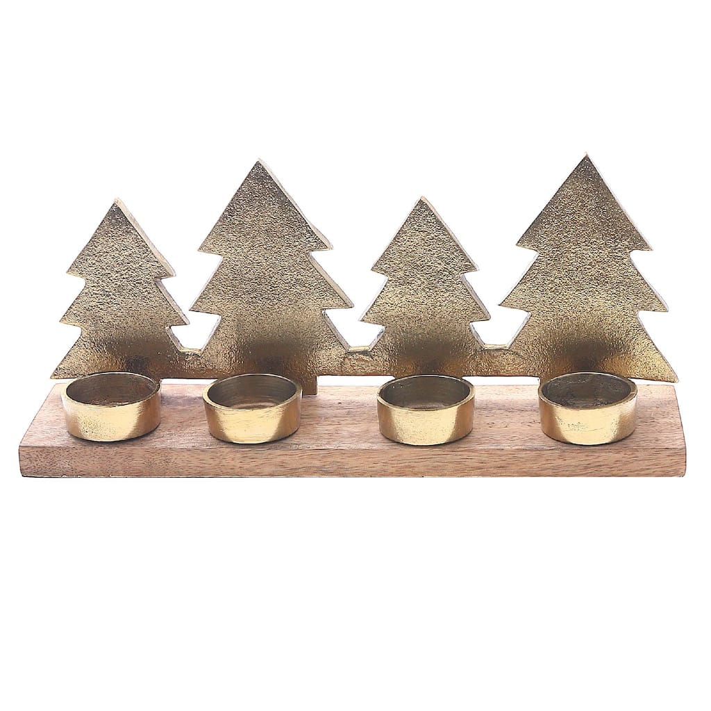 Christmas Metal Star Tree 4 Tealight Holder - N/A