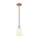 preview thumbnail 34 of 82, Innovations Lighting Downtown Urban - Bridal Veil - 1 Light 5" Cord Hung Mini Pendant Gloss White/Antique Copper