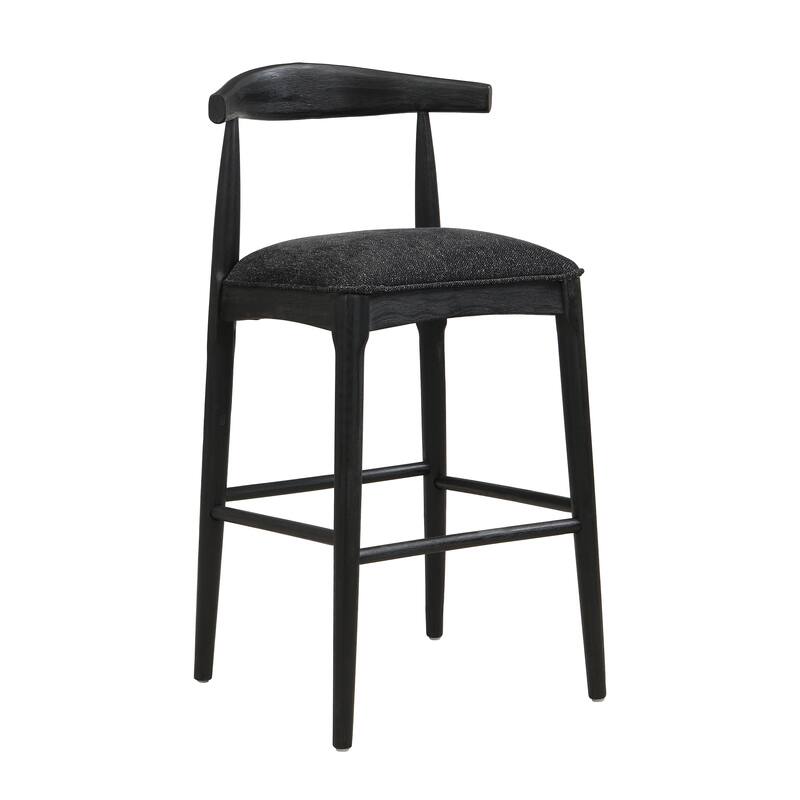 Fabric Bar Stools Set of 2 with Upholstered Seats and Footrest