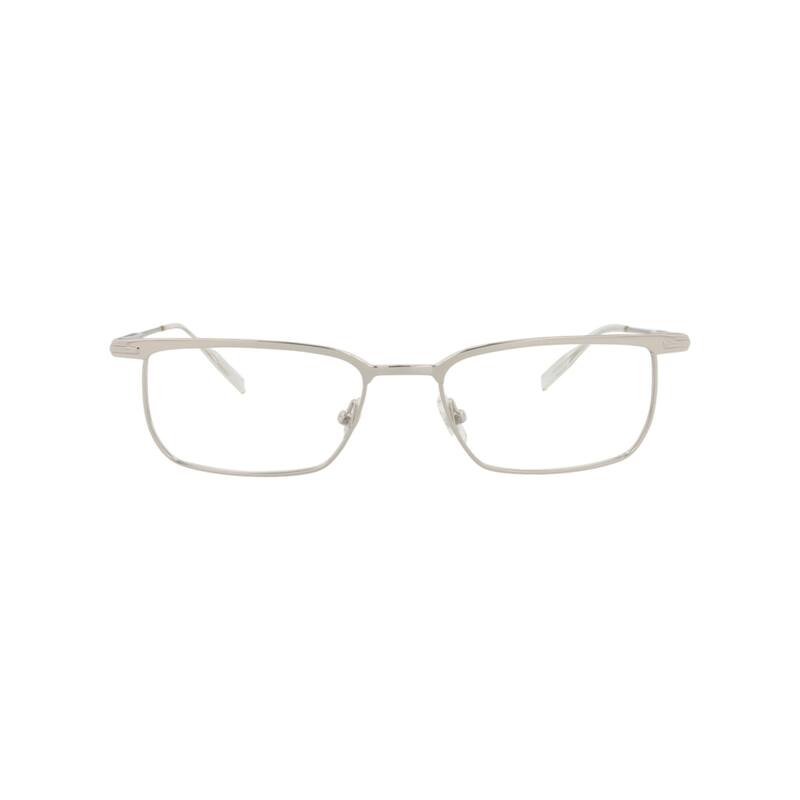 Montblanc Square-Frame Metal Optical Frames - Silver Silver Transparent - Silver