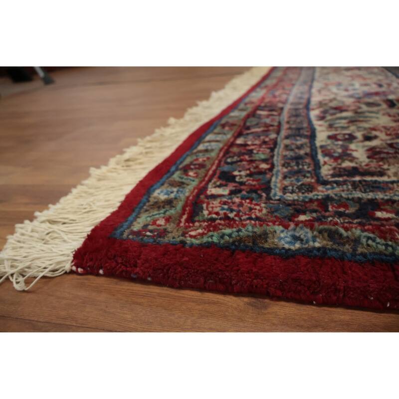 Hand Knotted Oriental 100% Wool Carpet Traditional Floral Red Shahbaft Area Rug - 17' 0'' X 11' 3''