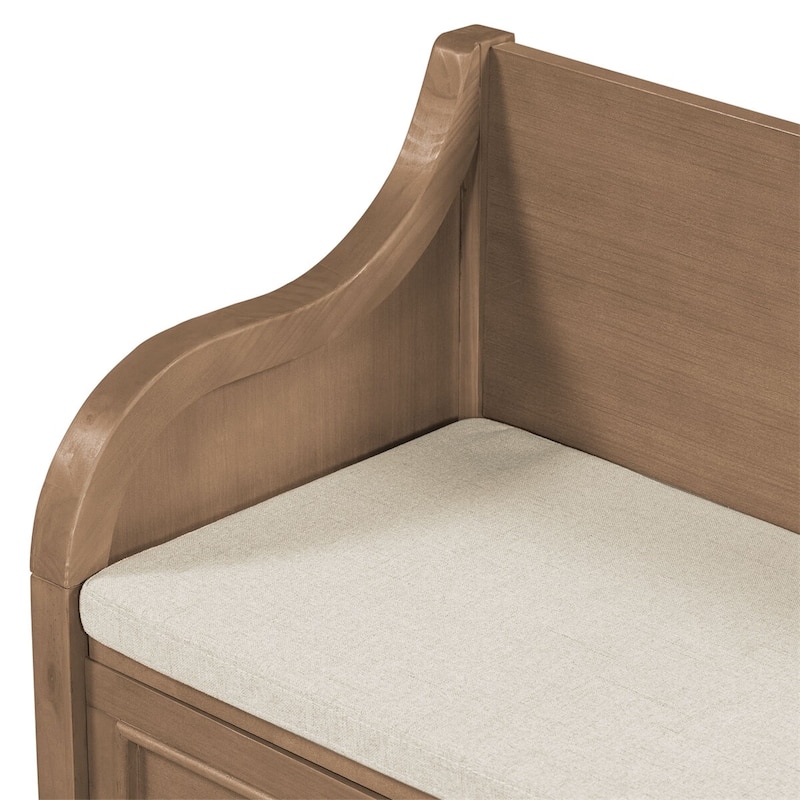 Merax 42” Rustic Style Solid wood Entryway Multifunctional Storage Bench