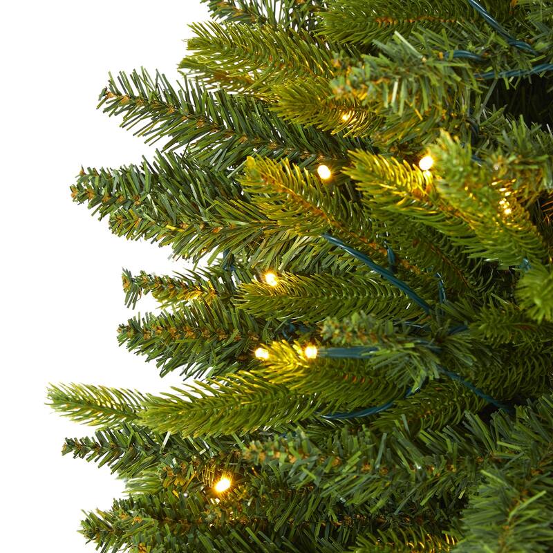 Artificial Christmas Tree 6ft Pre-Lit Clear Lights Holiday Decor Evergreen Tree - Green - 72
