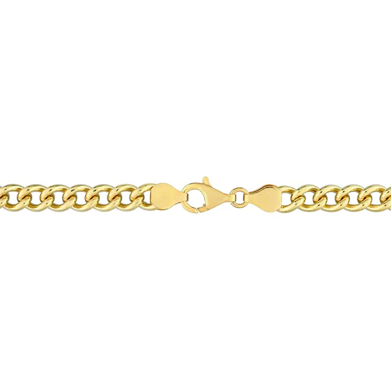 Miadora 18kt Yellow Gold Plated Sterling Silver Curb Chain Men's Bracelet