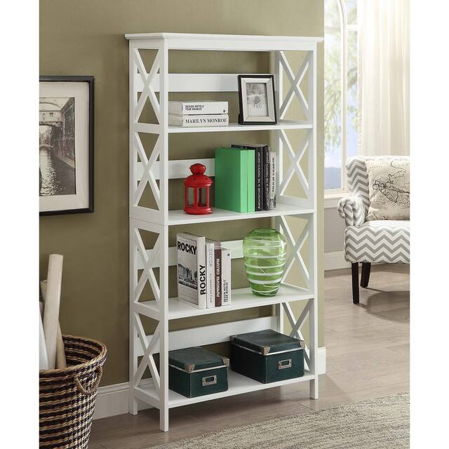 Copper Grove Cranesbill 5-Tier Bookcase - White