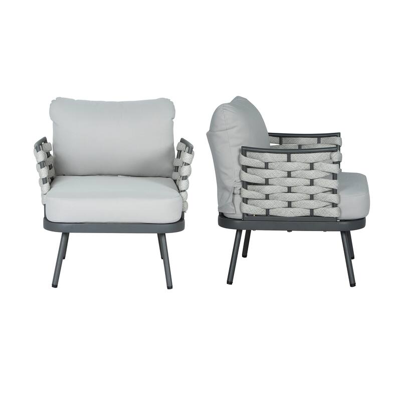Christopher Knight Home - Langdon Patio Steel Club Chair（Set of 2）