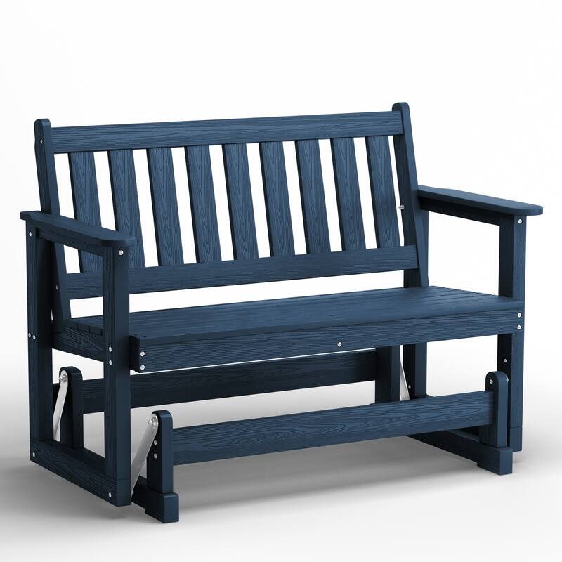 Outdoor Patio HDPE Glider Bench, Garden Rocking Bench