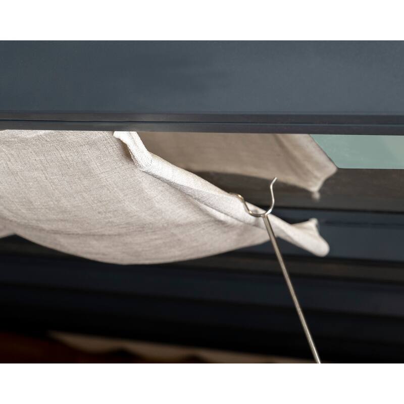Stockholm 11 ft. Gray/Clear Patio Cover with Shades