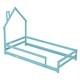 preview thumbnail 17 of 52, Twin Size Montessori Floor Bed with Fences, Modern Twin Kids Bed with House-shaped Headboard, Wood Twin Bed Frame for Girls,Boys