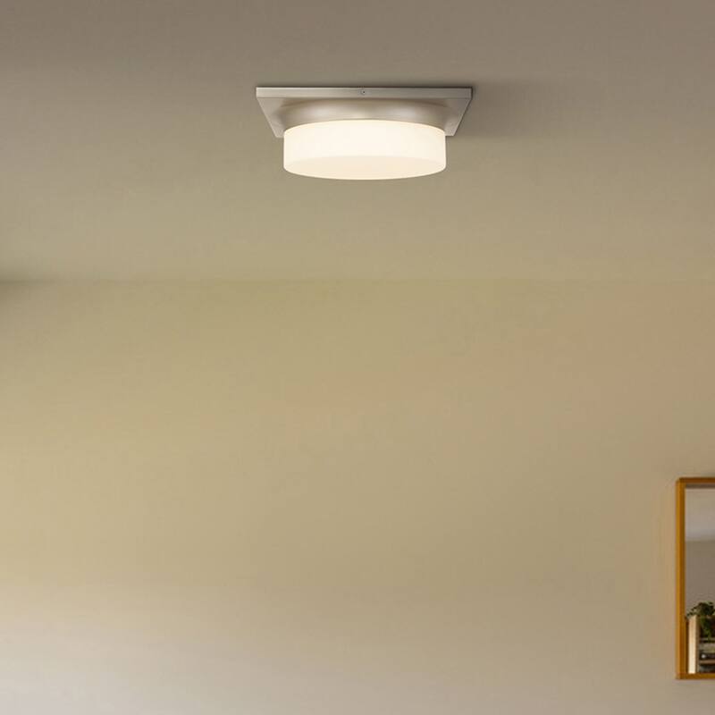 Aura 13" Brushed Nickel LED Flush Mount Ceiling Light