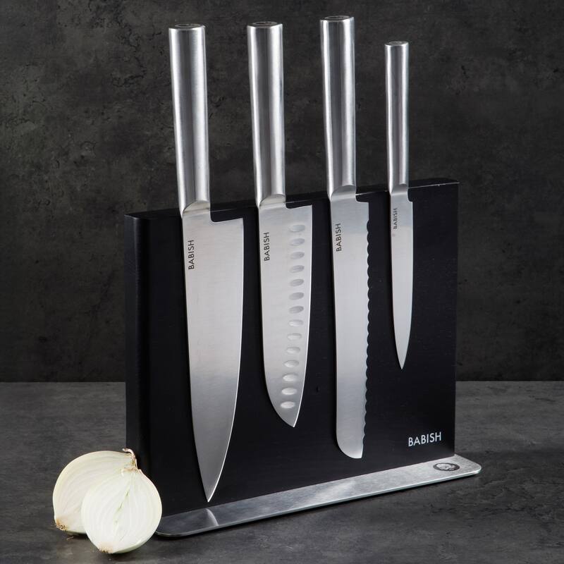 Babish 5 Piece 1.4116 German Steel Magnetic Knife Block Set