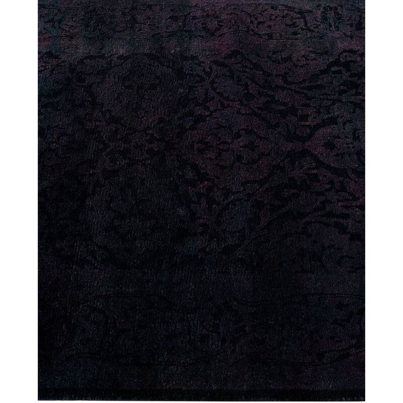 Overdyed One-of-a-Kind Hand-Knotted Area Rug - Black - 2' 7" x 7' 10"
