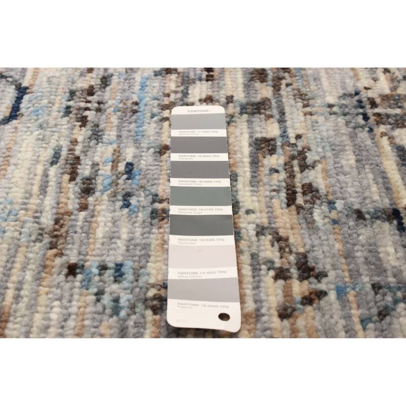 ECARPETGALLERY Hand-knotted Mystique Grey Wool Rug - 2'7 x 9'4