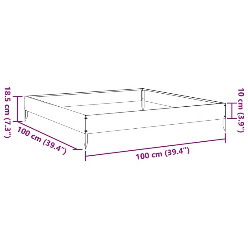 vidaXL Garden Raised Bed Black Steel 39.4x39.4x7.3 in Durable - 39.4 x 39.4 x 7.3 in