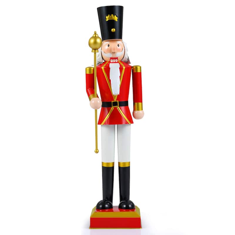 Costway 32.5” Christmas Nutcracker with High Hat & Beautiful Scepter, - See Details