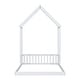 preview thumbnail 9 of 8, White Full Size Pine Wood Roof-framed Headboard Floor Bed