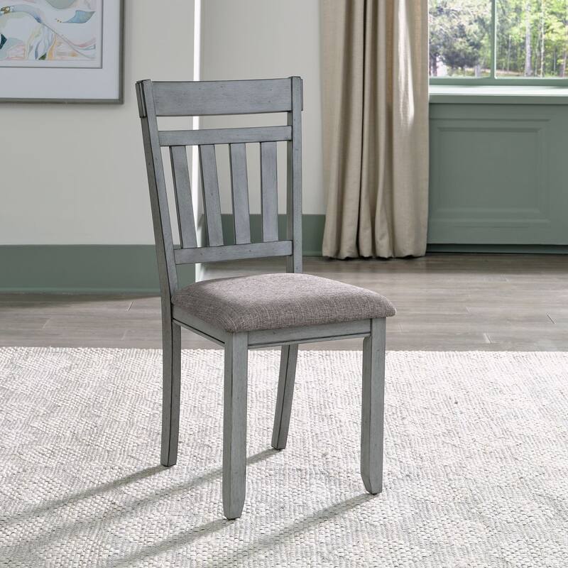 Newport Smokey Gray Splat Back Side Chair (Set of 2) - Set of 2 - Dining Height