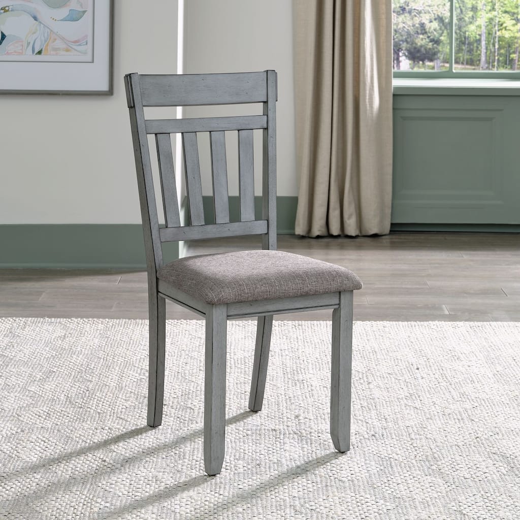 Newport Smokey Gray Splat Back Side Chair (Set of 2)