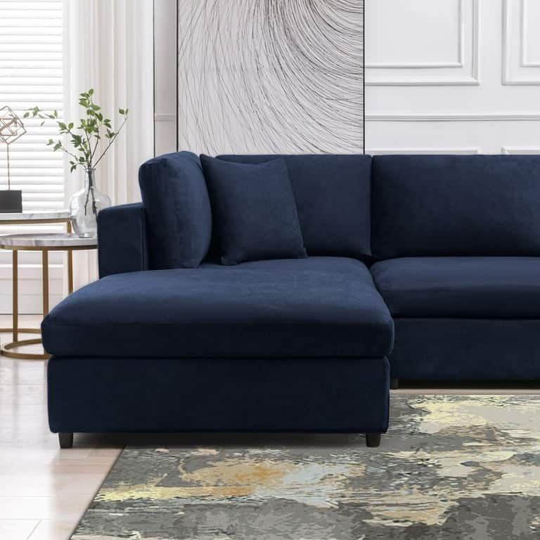 Mixoy Modern Convertible Sectional Sofa,L/U Shaped Corner Sleeper Sofa Couch,Modular Sectional Couches