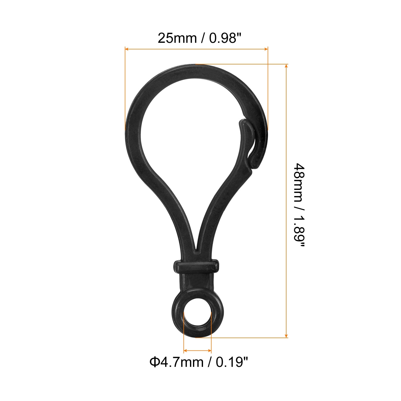 Plastic Lobster Clasps, Claw Snap Hooks for Keychains DIY Black 100Pcs -  50mm - Bed Bath & Beyond - 36886169
