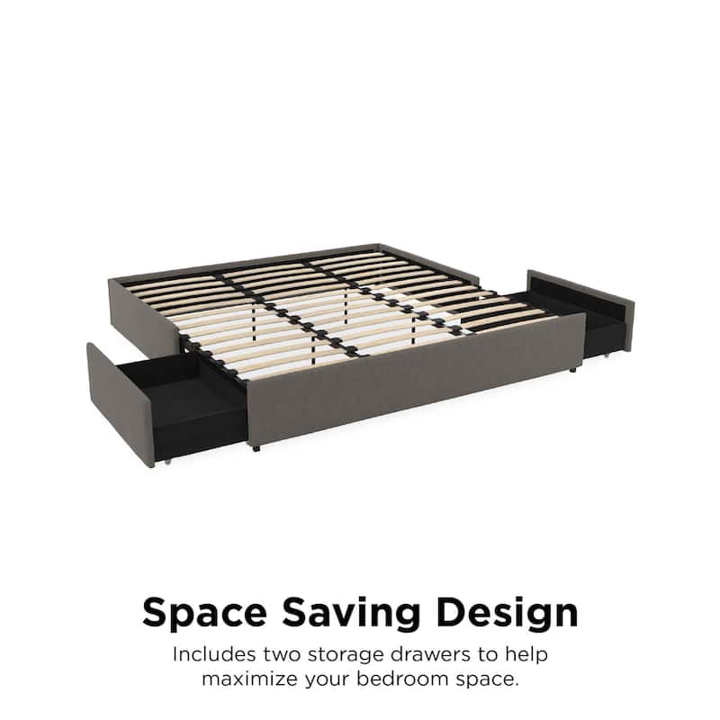 Avenue Greene Maggie Upholstered King Platform Bed with Storage
