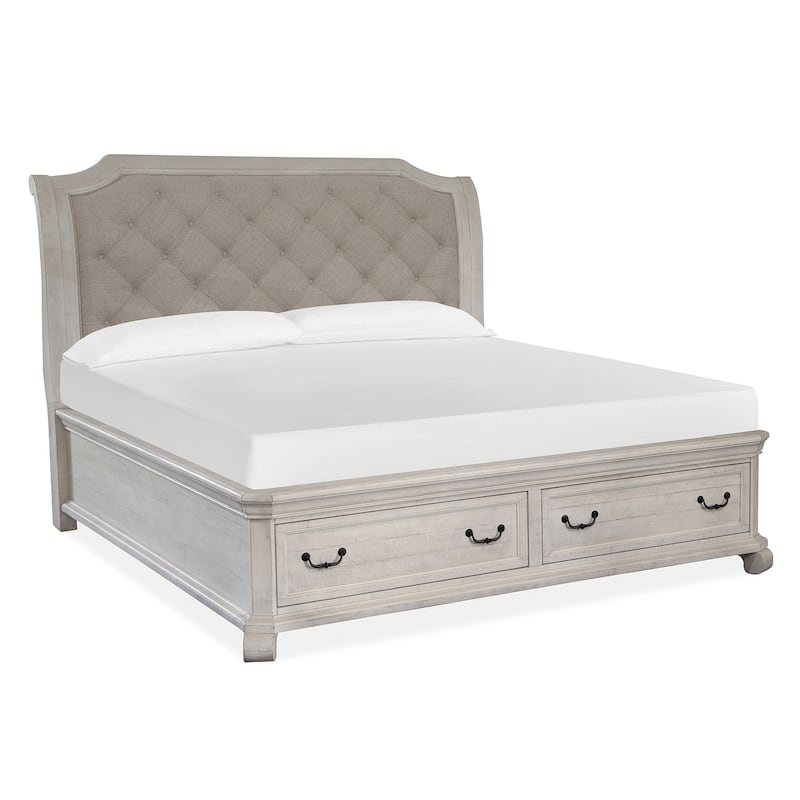 Magnussen Home Bronwyn Alabaster Sleigh Storage Bed - King