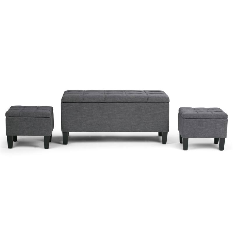 WYNDENHALL Lancaster 44 inch Wide Contemporary Rectangle Storage Ottoman
