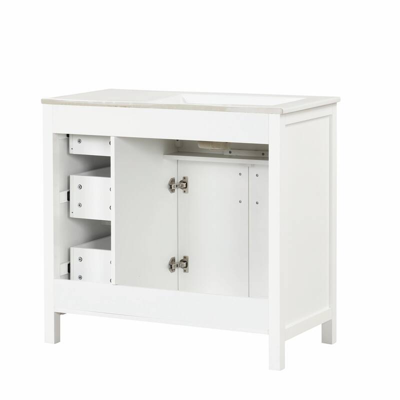 36" Bathroom Vanity with Sink Top, Cabinet with Two Doors and Three Drawers