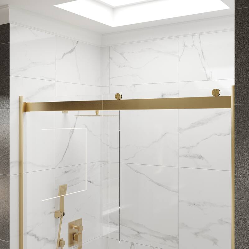 Eviva Glide Sliding Frameless Shower Door with Tempered Glass