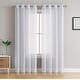 preview thumbnail 1 of 117, HLC.me 2 Piece Semi Sheer Voile Window Curtain Drapes Grommet Top Panels Bedroom, Living Room - Set of 2 panels 37 W x 84 L - White