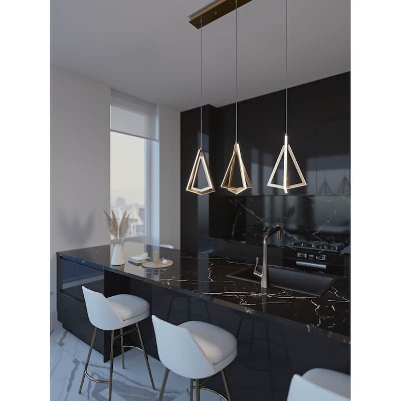 AFX Gianna Linear Three Pendant - 3000K 120V - Black