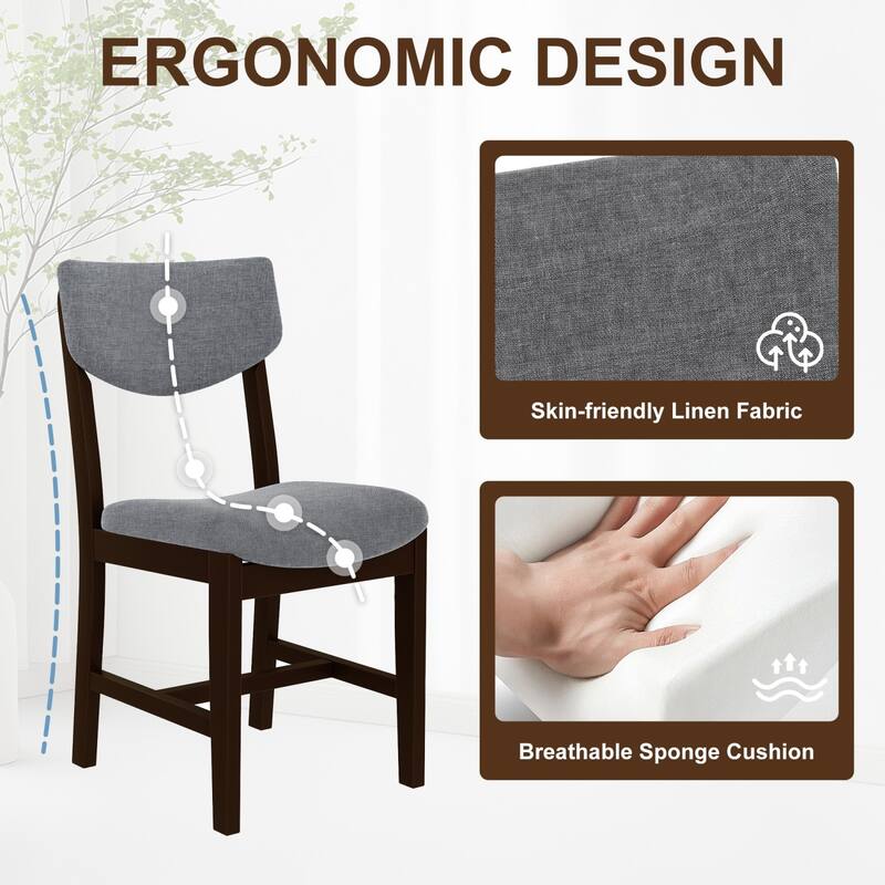 19.02" Farmhouse Upholstered Dining Chair, Set of 4