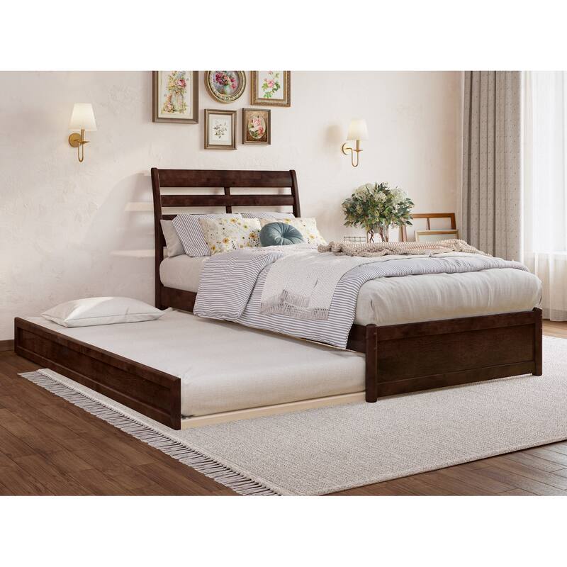Emelie Platform Bed with Panel Footboard and Twin XL Trundle