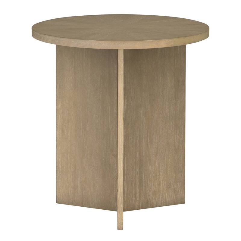 Roomfitters Sadie Accent Table, Round Wood Side Table with Sculptural Base for Living Room or Bedroom