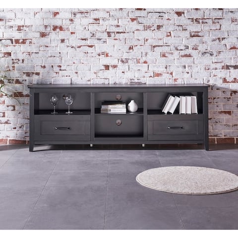 TV Stand with 2 Drawers and 4 High-Capacity Storage Compartment