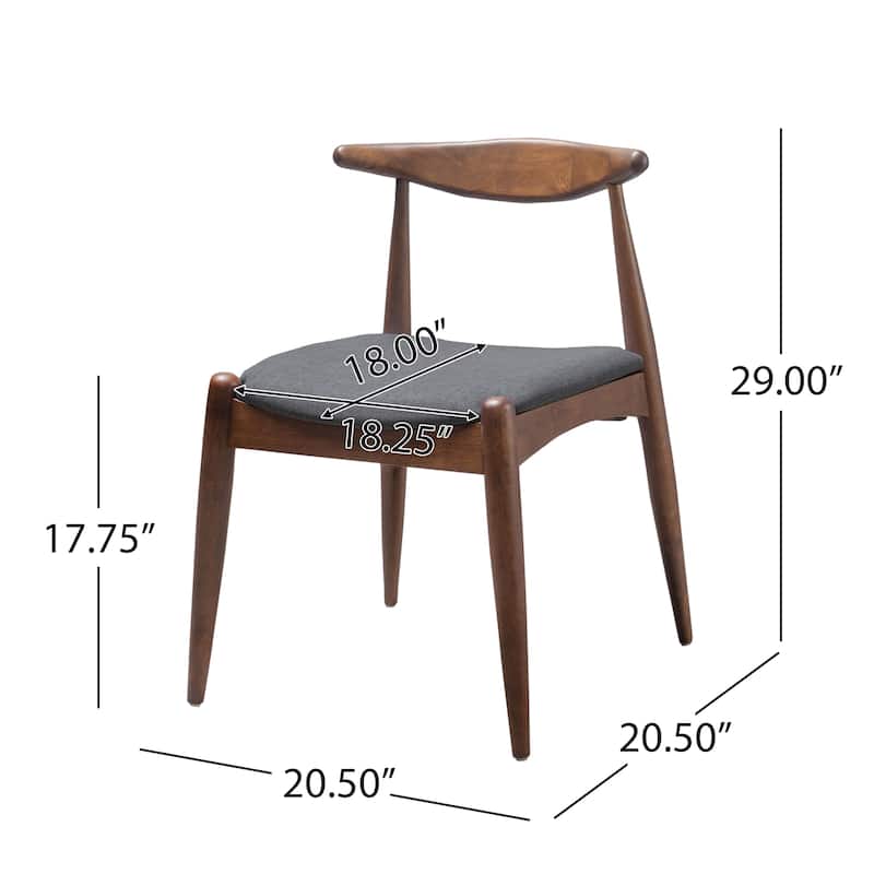 Francie Mid-Century Modern Dining Chairs (Set of 2) by Christopher Knight Home - 20.50" W x 20.25" L x 29.75" H