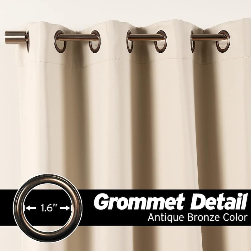 Aurora Home Extra Long Grommet Top Thermal Blackout Curtain Single Panel
