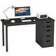preview thumbnail 38 of 36, 47-inch Computer Desk with 5-drawer, Wood and Metal Writing Desk for Study Living Room